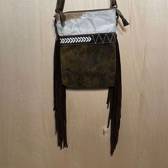 MYRA BAG Beautifully Handcrafted Premium Leather & Hide “Auburn Sky” - Picture 2 of 5